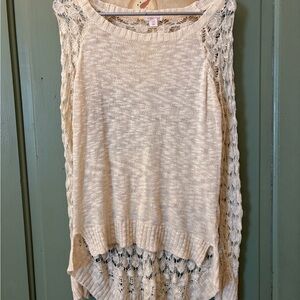 Xhilaration Cream Lace Knit Women's Blouse